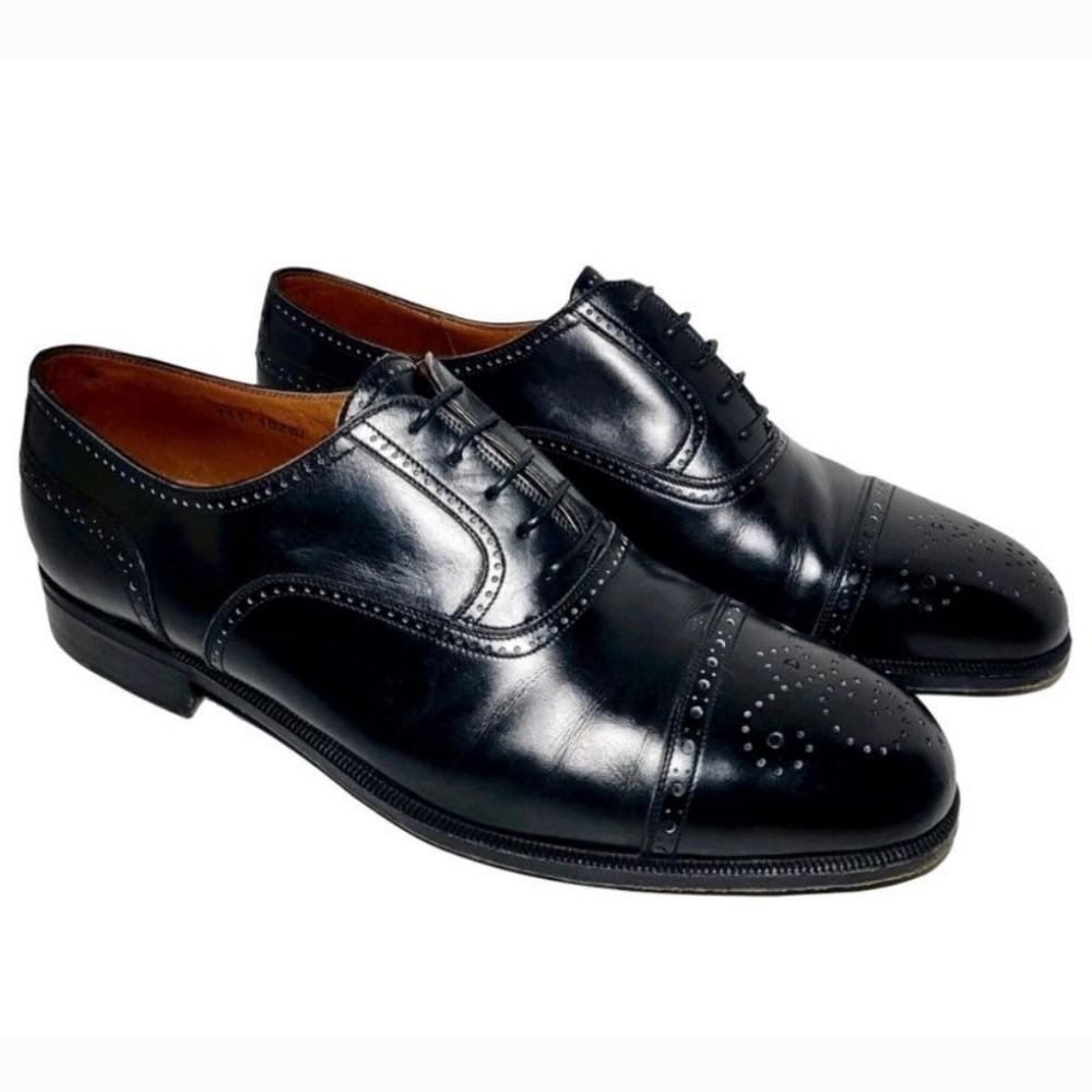 Gucci Men's Leather Cap Toe Oxfords